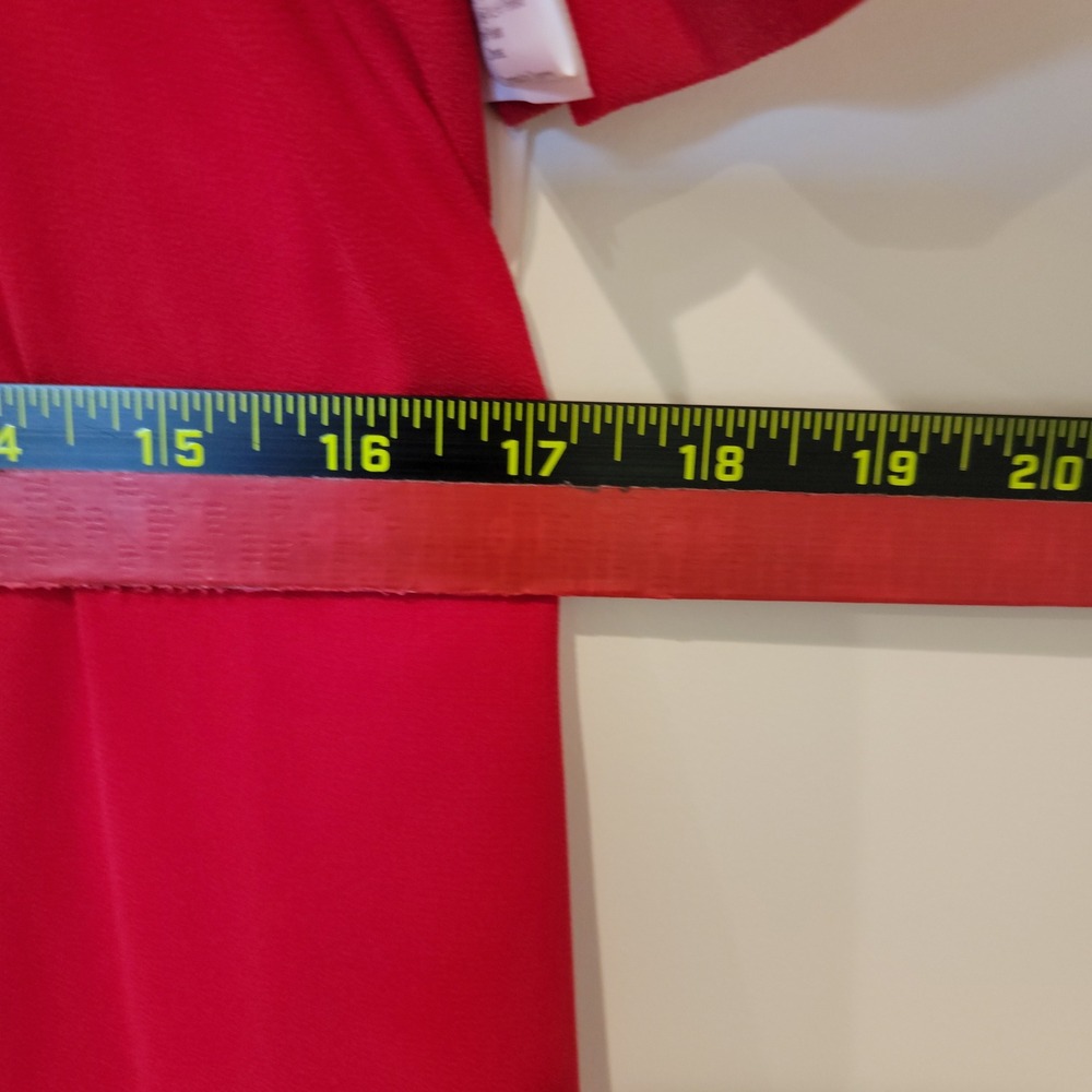Cosmina Womens Red Ruffle Tiered Maxi Dress Size L Sheer Overlay New - Picture 6 of 11